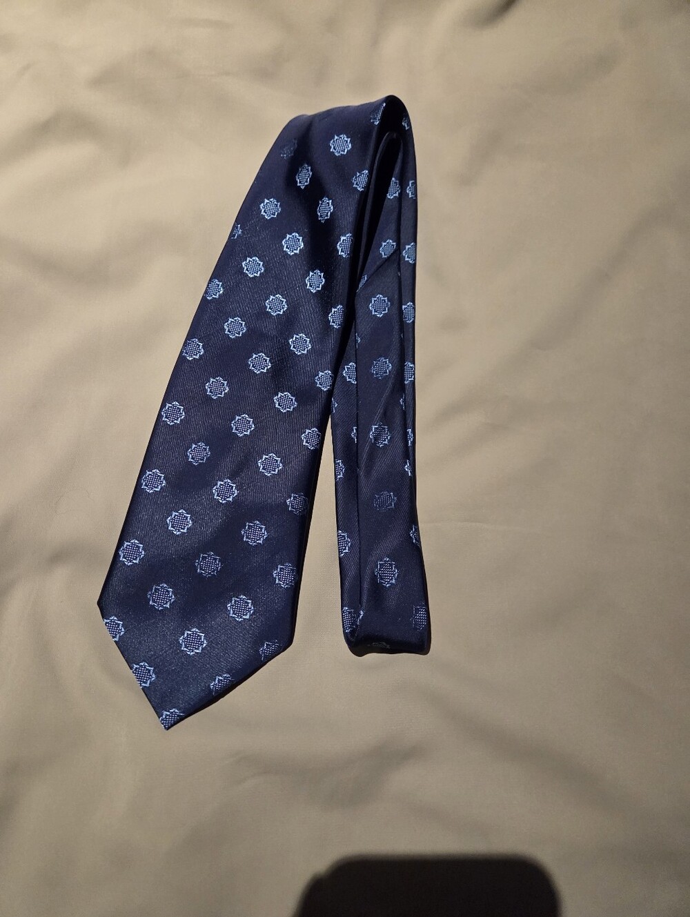 Navy Blue Medallion Pattern Men's Tie